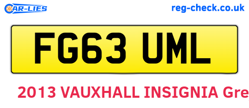 FG63UML are the vehicle registration plates.