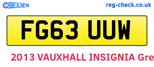 FG63UUW are the vehicle registration plates.