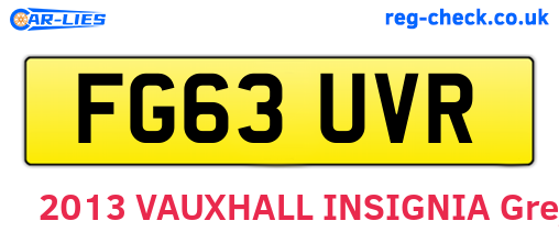 FG63UVR are the vehicle registration plates.