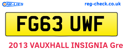 FG63UWF are the vehicle registration plates.