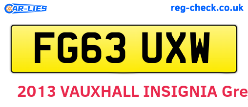 FG63UXW are the vehicle registration plates.