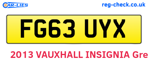 FG63UYX are the vehicle registration plates.
