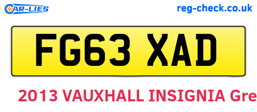 FG63XAD are the vehicle registration plates.