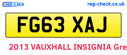 FG63XAJ are the vehicle registration plates.