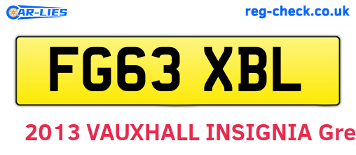 FG63XBL are the vehicle registration plates.