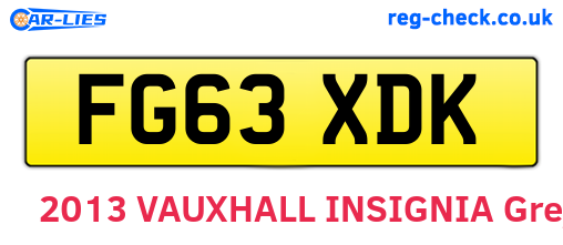FG63XDK are the vehicle registration plates.