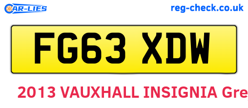 FG63XDW are the vehicle registration plates.