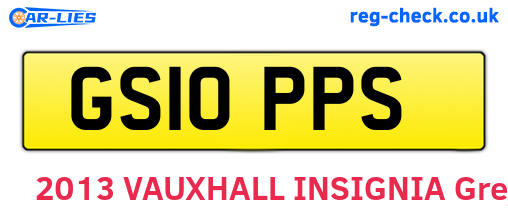 GS10PPS are the vehicle registration plates.