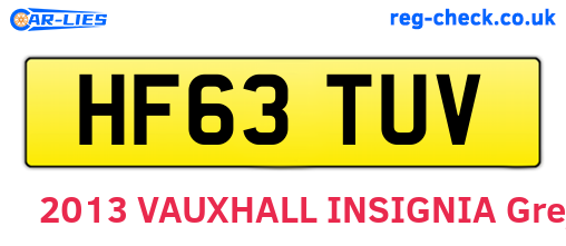 HF63TUV are the vehicle registration plates.