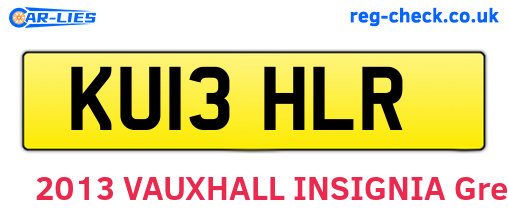 KU13HLR are the vehicle registration plates.