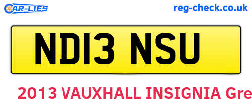 ND13NSU are the vehicle registration plates.