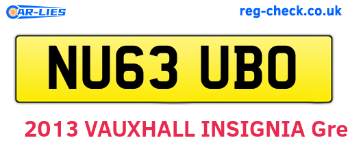 NU63UBO are the vehicle registration plates.