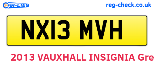 NX13MVH are the vehicle registration plates.