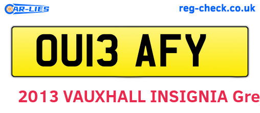 OU13AFY are the vehicle registration plates.