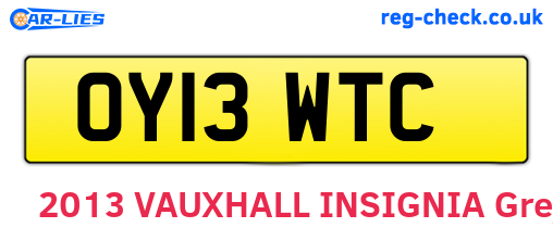 OY13WTC are the vehicle registration plates.