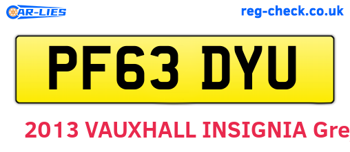 PF63DYU are the vehicle registration plates.