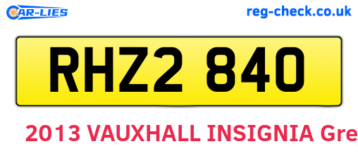 RHZ2840 are the vehicle registration plates.