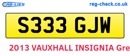 S333GJW are the vehicle registration plates.