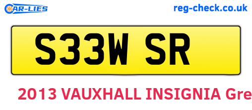 S33WSR are the vehicle registration plates.