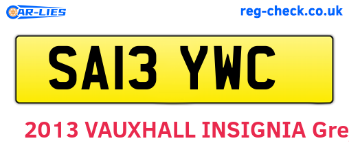 SA13YWC are the vehicle registration plates.