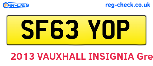 SF63YOP are the vehicle registration plates.