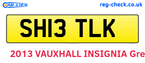SH13TLK are the vehicle registration plates.