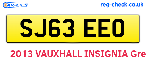 SJ63EEO are the vehicle registration plates.