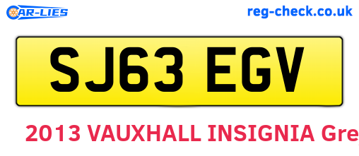 SJ63EGV are the vehicle registration plates.