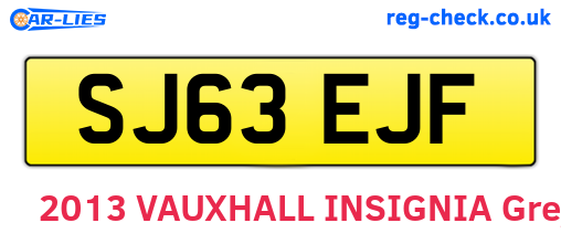 SJ63EJF are the vehicle registration plates.