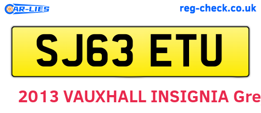 SJ63ETU are the vehicle registration plates.