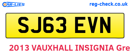 SJ63EVN are the vehicle registration plates.