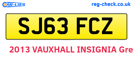 SJ63FCZ are the vehicle registration plates.