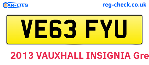 VE63FYU are the vehicle registration plates.