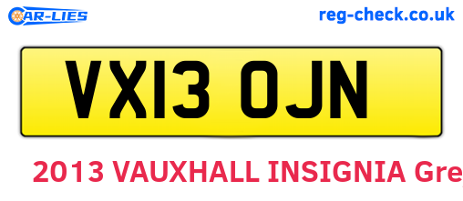 VX13OJN are the vehicle registration plates.