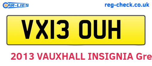 VX13OUH are the vehicle registration plates.