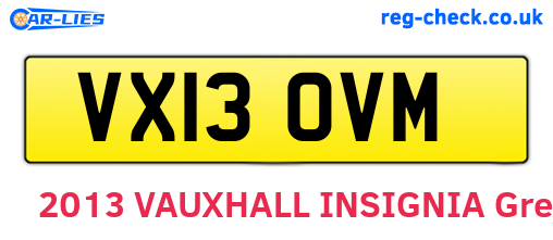 VX13OVM are the vehicle registration plates.