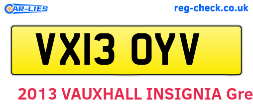 VX13OYV are the vehicle registration plates.