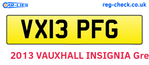 VX13PFG are the vehicle registration plates.