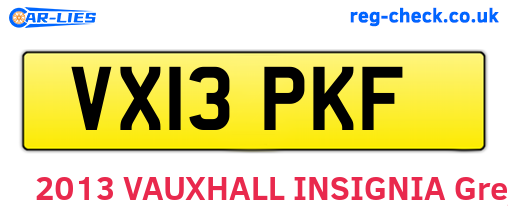 VX13PKF are the vehicle registration plates.
