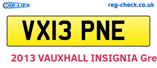 VX13PNE are the vehicle registration plates.