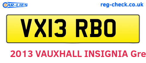 VX13RBO are the vehicle registration plates.