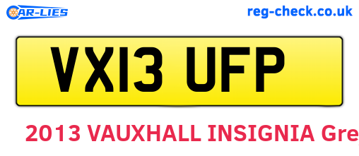 VX13UFP are the vehicle registration plates.