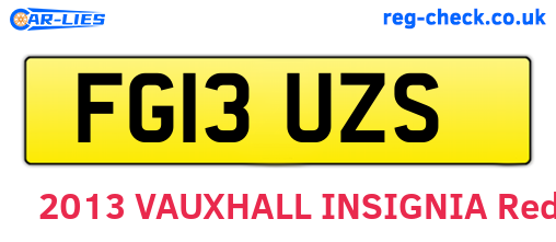 FG13UZS are the vehicle registration plates.