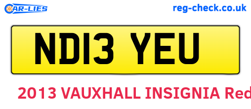 ND13YEU are the vehicle registration plates.
