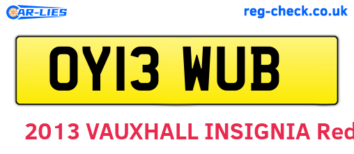 OY13WUB are the vehicle registration plates.