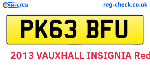 PK63BFU are the vehicle registration plates.