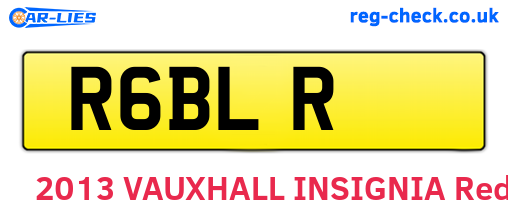 R6BLR are the vehicle registration plates.