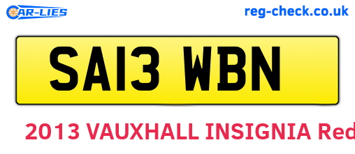 SA13WBN are the vehicle registration plates.