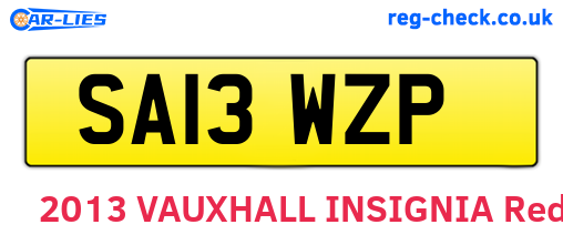 SA13WZP are the vehicle registration plates.