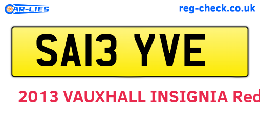 SA13YVE are the vehicle registration plates.